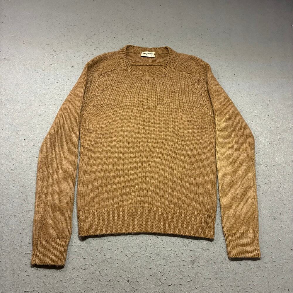 Saint Laurent 100% Camel Hair Sweater Womens Small Beige Soft Luxury‎ Designer